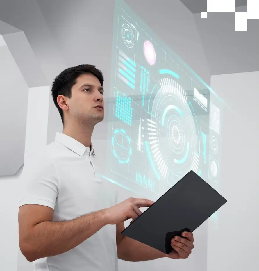 a person explaining how digital transformation can help their business to scale